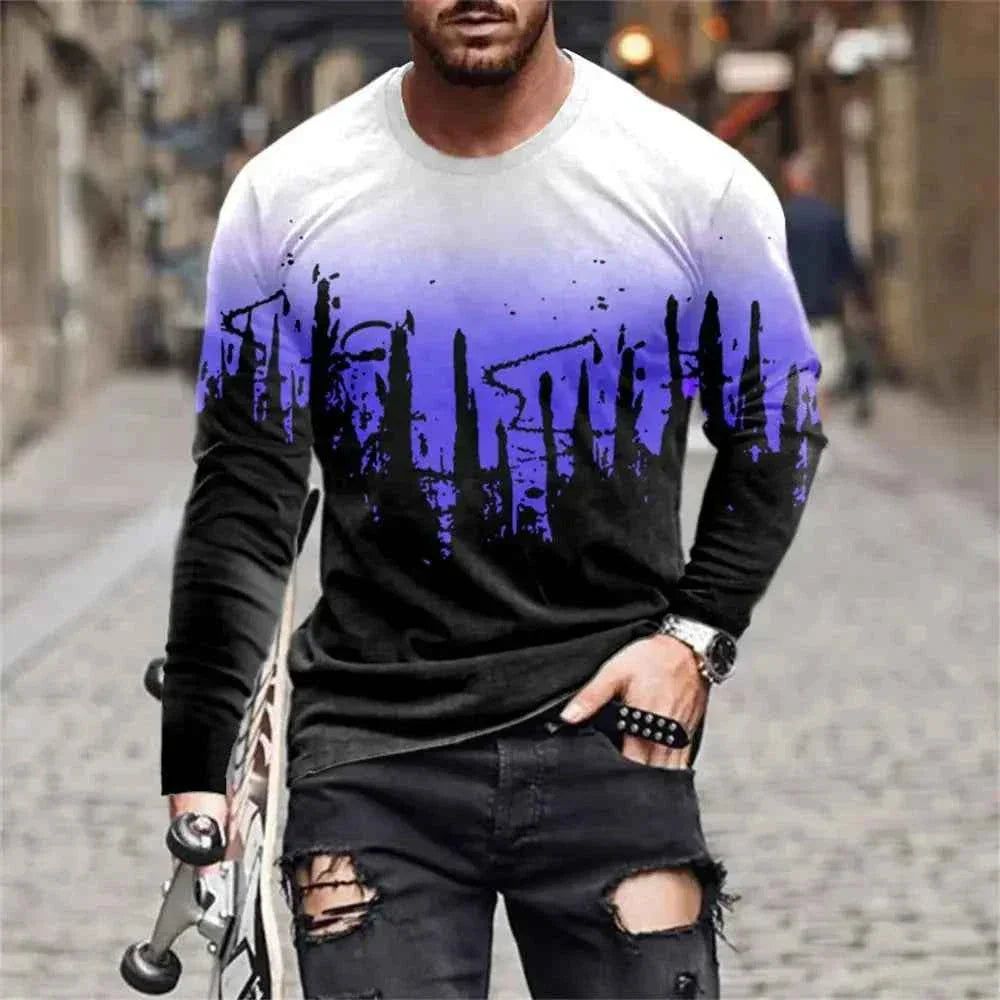 Retro Graffiti T-shirt - 3D Print Summer Men's Round Neck Tee - Next Level