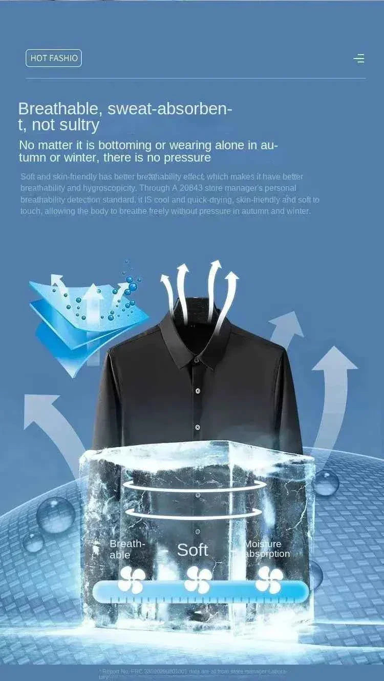 S-5XL Men's Long Sleeve Non-Iron Shirt - Wrinkle-Free Comfort and Style - Next Level