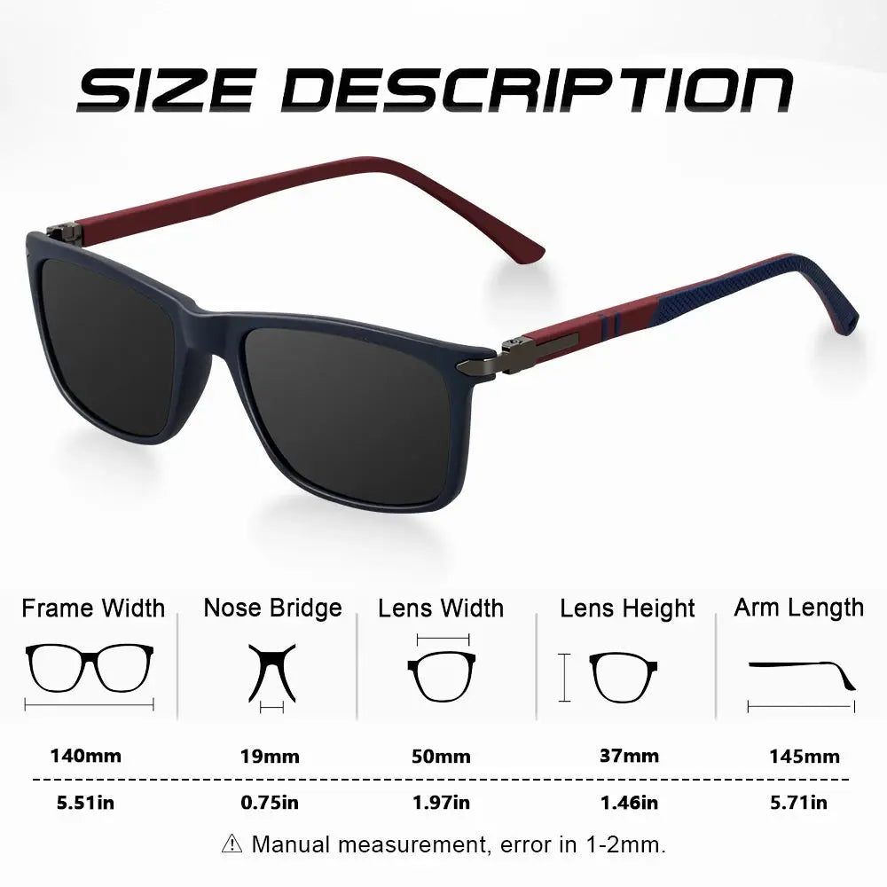 CRIXALIS Polarized Sunglasses Men - Rectangle Style for Ultimate Eye Protection - Next Level