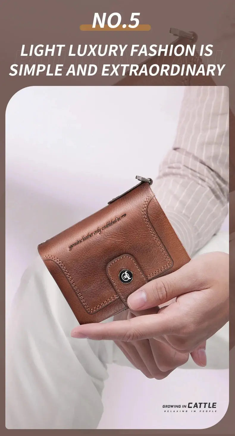 BULLCAPTAIN Leather Wallet for Men - Genuine Leather Business Wallet - Next Level