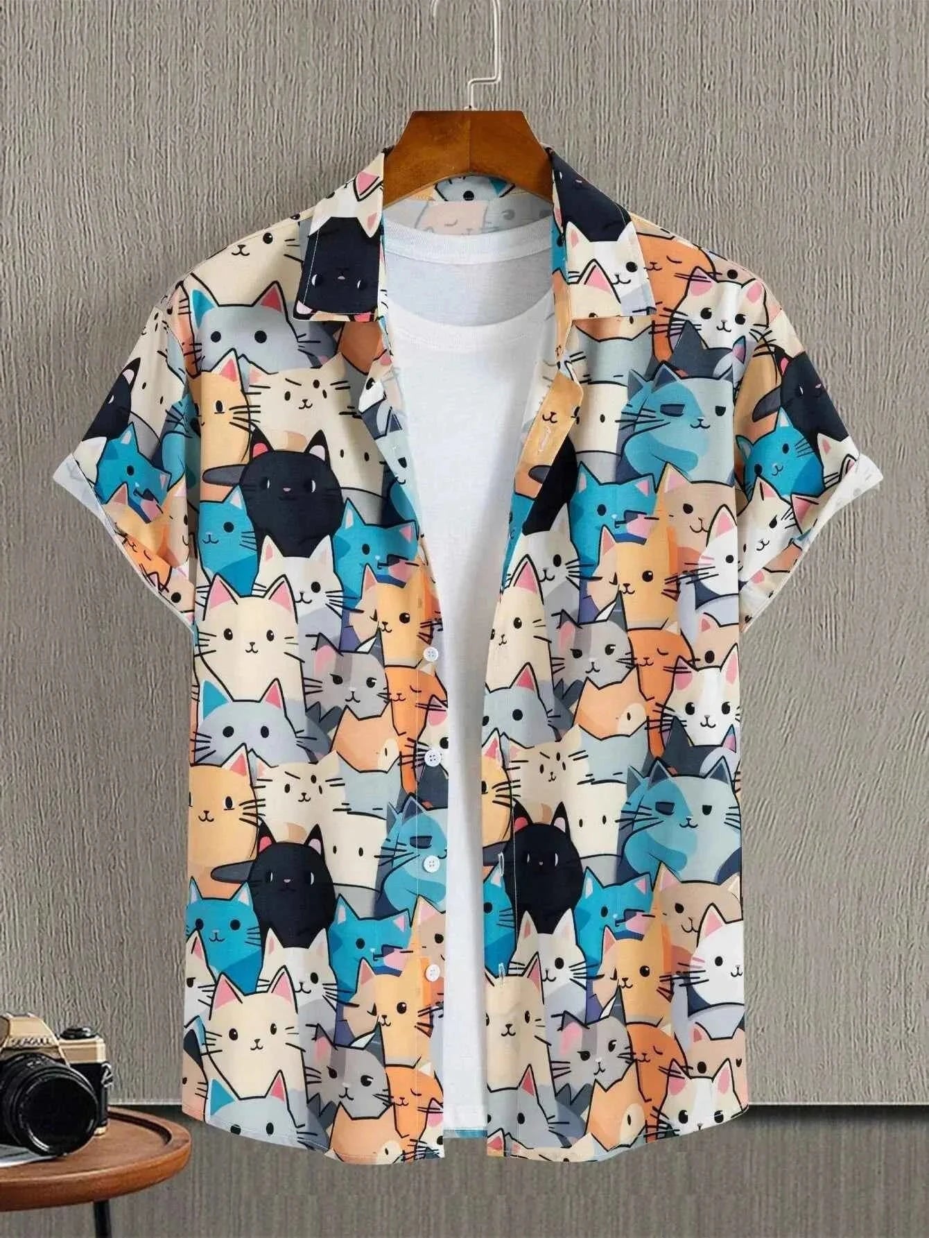 Unisex Fashion Cute Cat Print Casual Wear for Men - Next Level