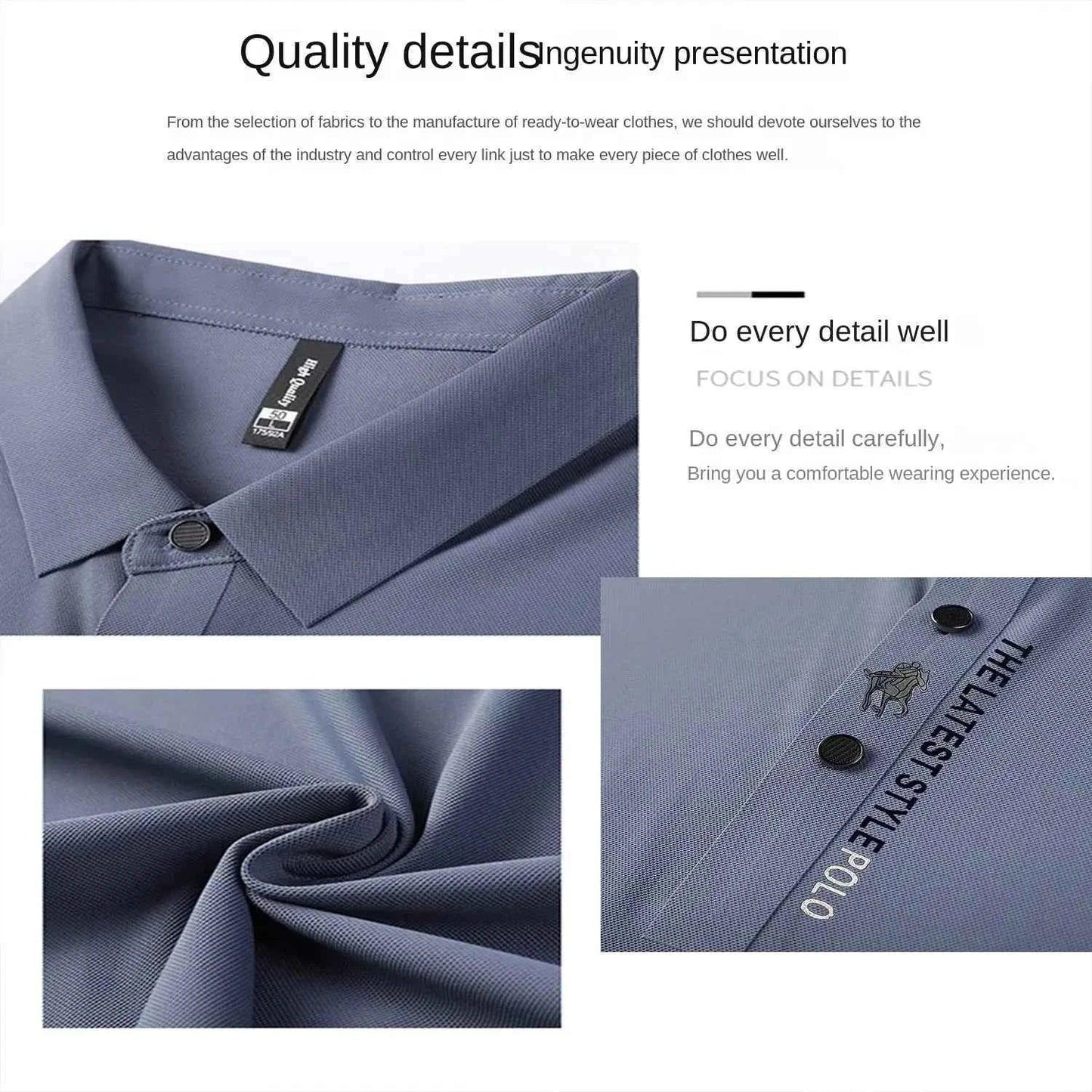 Ice Silk Embroidery Polo Shirt 2025 New Summer Lapel - Next Level