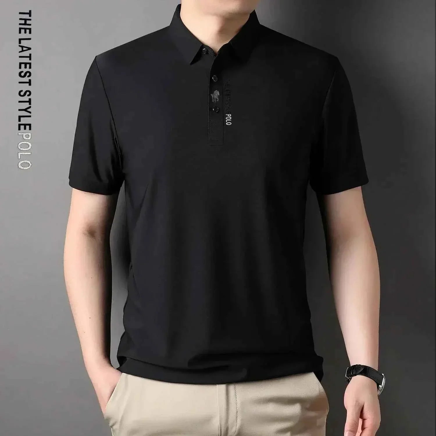 Ice Silk Embroidery Polo Shirt 2025 New Summer Lapel - Next Level