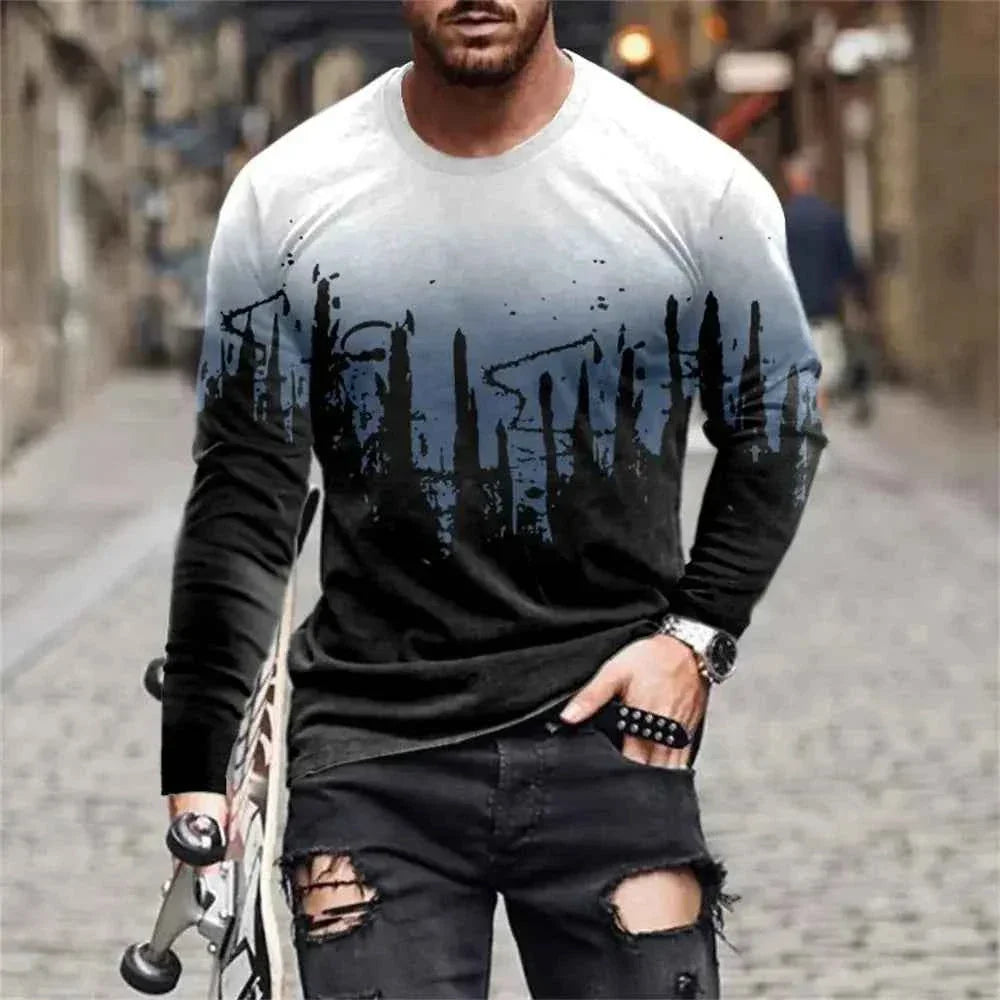 Retro Graffiti T-shirt - 3D Print Summer Men's Round Neck Tee - Next Level