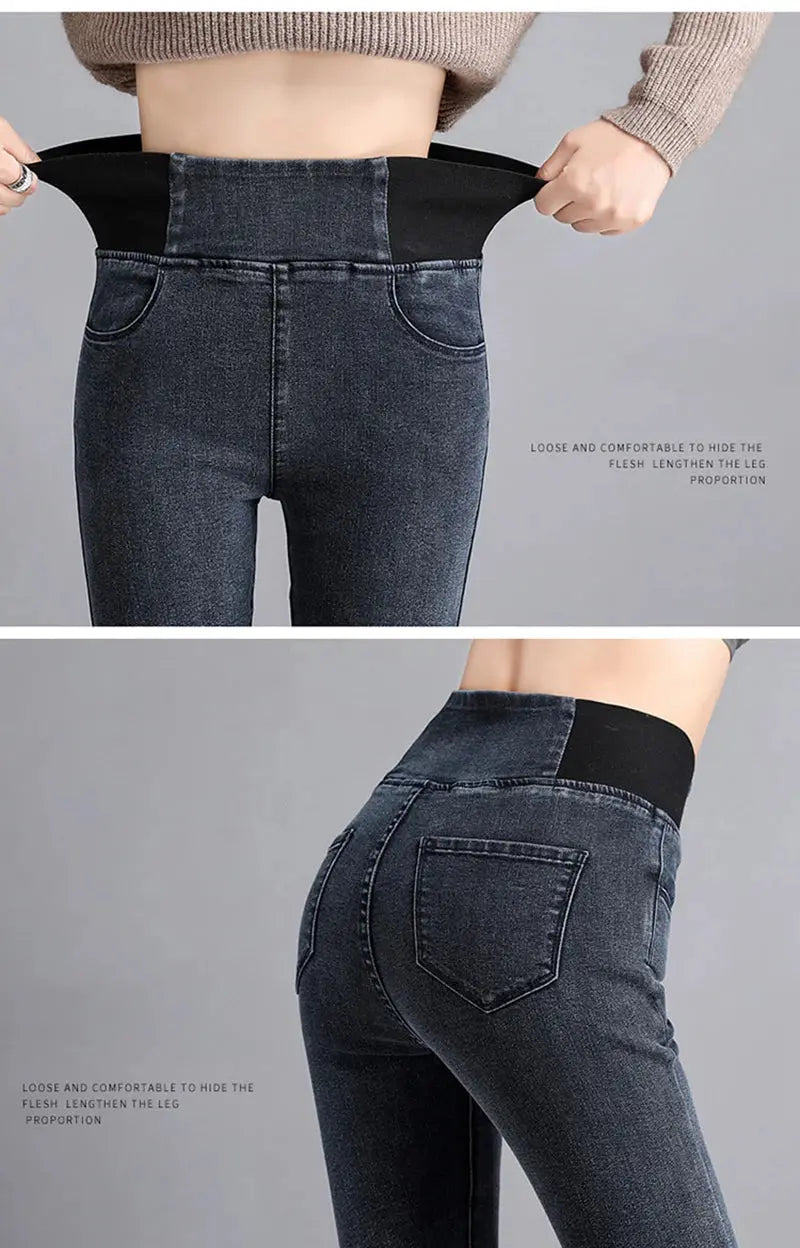 Elastic Waist Skinny Jeans Women for Spring Fashion - Next Level