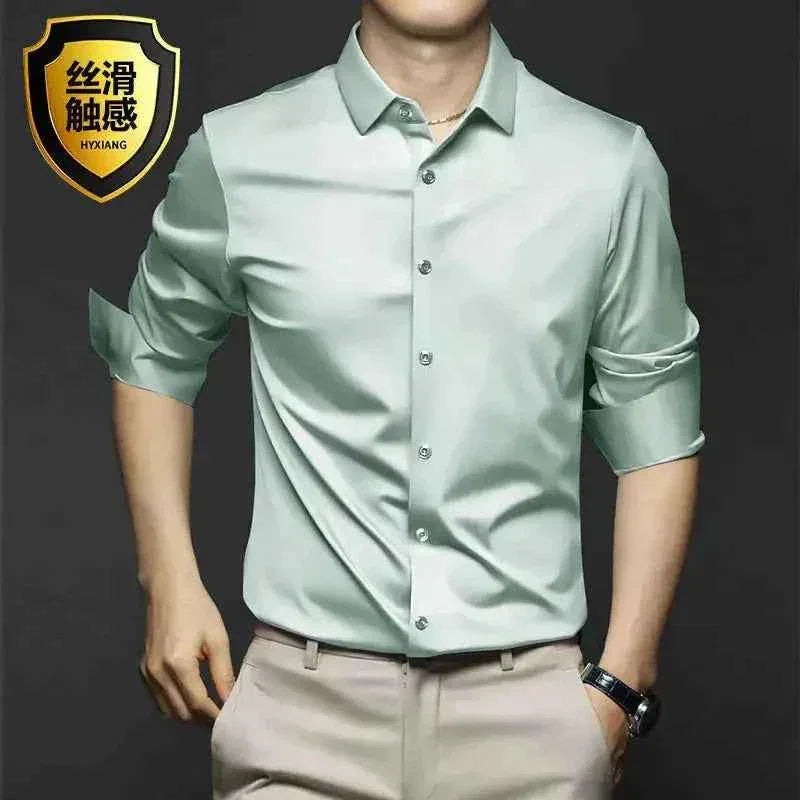S-5XL Men's Long Sleeve Non-Iron Shirt - Wrinkle-Free Comfort and Style - Next Level
