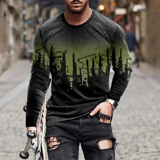 Retro Graffiti T-shirt - 3D Print Summer Men's Round Neck Tee - Next Level