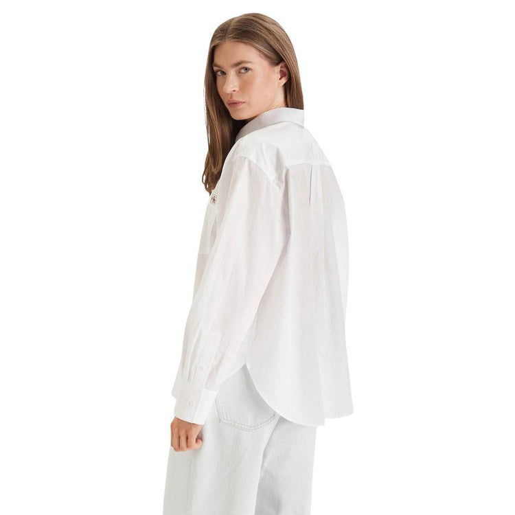 Calvin Klein Jeans Damen Hemd mit moderner Passform und Knopfleiste