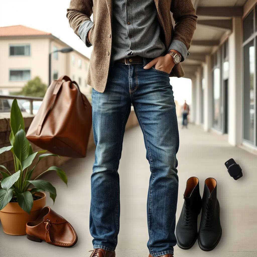 Stylische Herren Jeans mit geradem Schnitt und klaren Linien für vielseitige Outfits