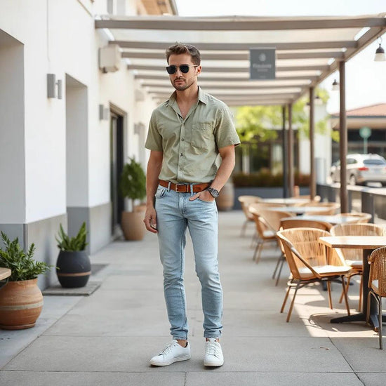 Leichte Herren Jeans im Sommer mit atmungsaktivem Denim und Slim-Fit Passform für stylischen Alltag