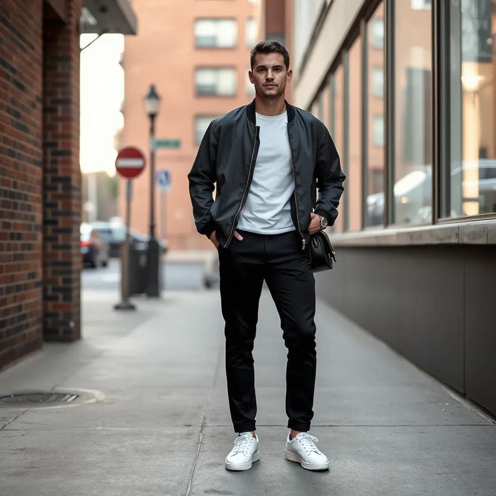 Minimal luxury streetwear clean silhouette, fabric texture swatches, muted color palette