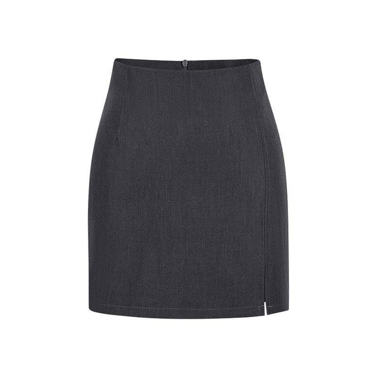 Eleganter Bleistiftrock mit hoher Taille, Schlitz und dehnbarem, figurbetonendem Schnitt in Schwarz