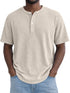 Short-Sleeve Waffle-Weave Henry Collar T-Shirt - Next Level