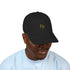 Schwarze Code One Golf Cap von Robert de Valenmont, stilvolle Hut-Kappe mit Branding, ideal für den Golfsport.