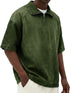 Mens Short-sleeve Lapel Zip-up T-shirt - Next Level