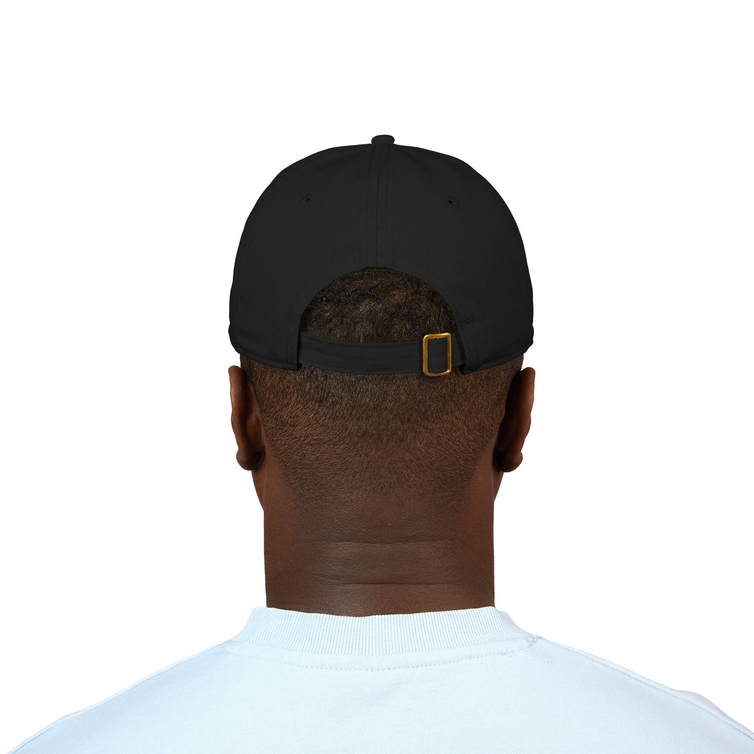 Robuste schwarze Golfmütze von Robert de Valenmont, Teil der Code One Hats Kollektion, mit sichtbarem Logo und bequemer Passform