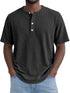 Short-Sleeve Waffle-Weave Henry Collar T-Shirt - Next Level