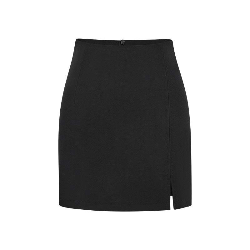 Eleganter Bleistiftrock mit hoher Taille und Schlitz, figurbetonend und dehnbar