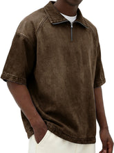Mens Short-sleeve Lapel Zip-up T-shirt - Next Level