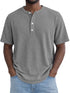 Short-Sleeve Waffle-Weave Henry Collar T-Shirt - Next Level