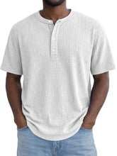 Short-Sleeve Waffle-Weave Henry Collar T-Shirt - Next Level