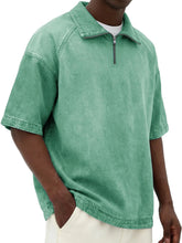 Mens Short-sleeve Lapel Zip-up T-shirt - Next Level