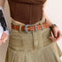 Damengürtel Retro mit silberner Schnalle aus schwarzem Kunstleder, vielseitiger Damen Ledergürtel für elegante und Casual-Looks