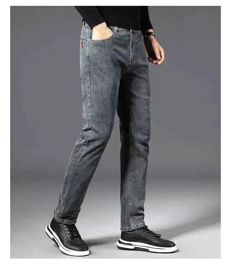 Stilvolle ICPANS Herren Denim Jeans mit geradem Schnitt für Komfort und Mode im Herbst und Sommer