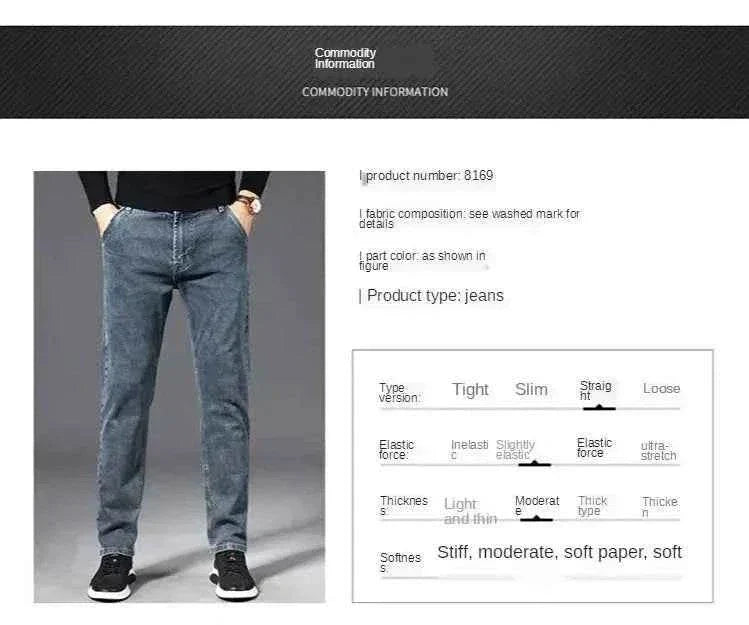 Stylische Herren Denim Jeans gerade geschnitten für Herbst und Sommer in hochwertigem Denim