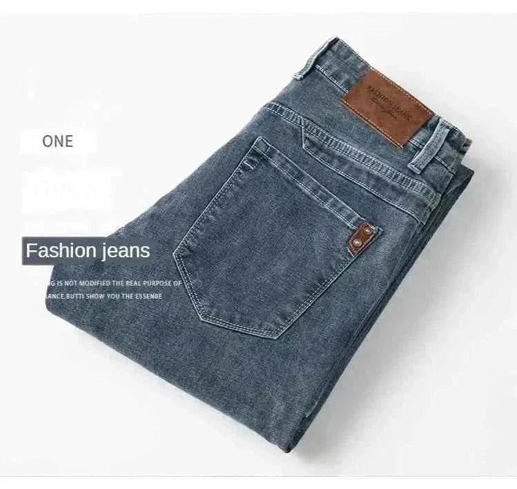 Herren Denim Jeans gerade geschnittene stilvolle Jeans für Herbst und Sommer