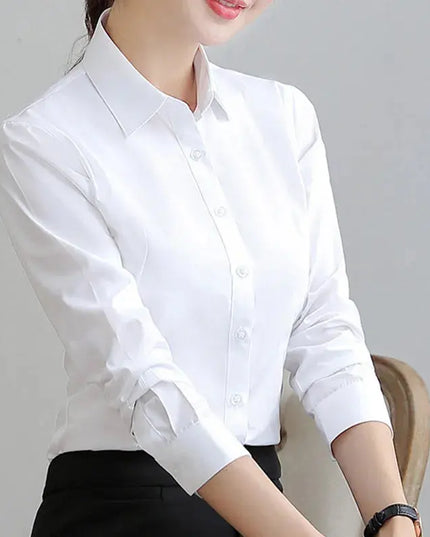 Elegant Women White Long Sleeve Shirt - Stylish & Versatile for Any Occasion - Next Level