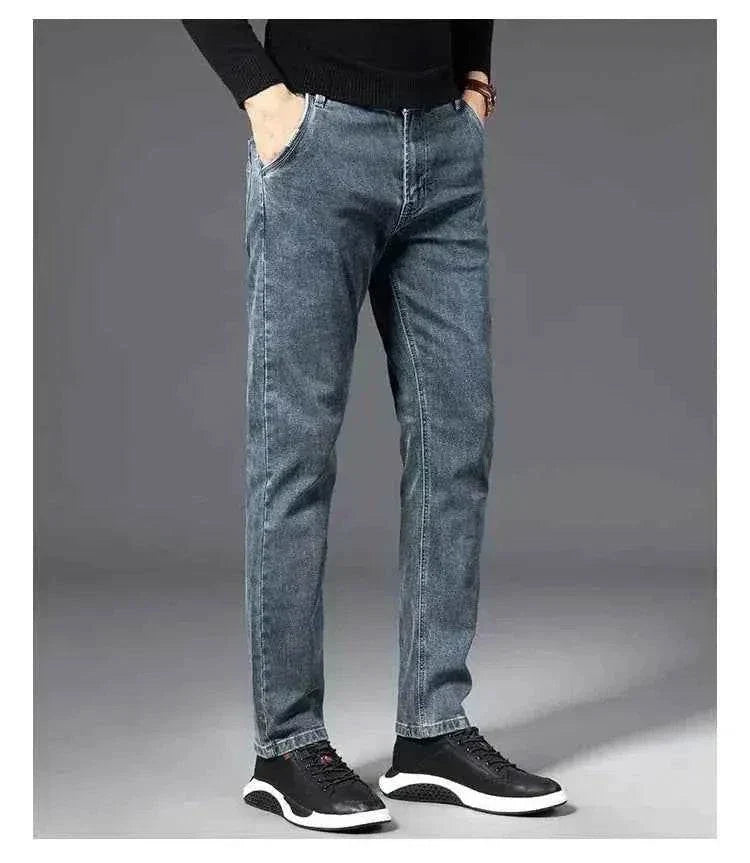 ICPANS Herren Denim Jeans gerade geschnitten für stilvollen Komfort im Herbst und Sommer