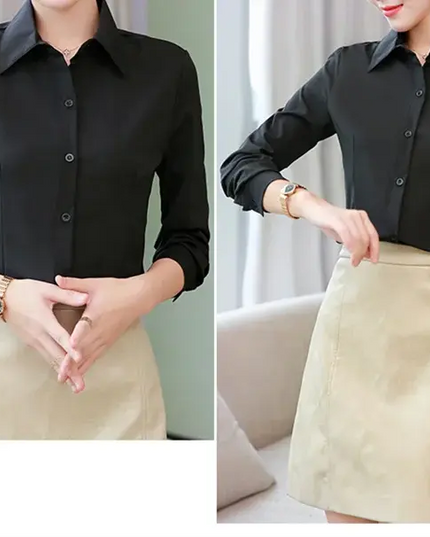 Elegant Women White Long Sleeve Shirt - Stylish & Versatile for Any Occasion - Next Level