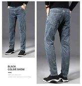 Stylish ICPANS Herren Denim Jeans in geradem Schnitt, perfekt für Herbst und Sommer, kombiniert Komfort und moderne Mode für Herren