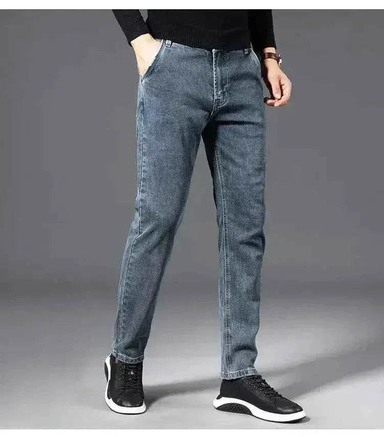 Herren Denim Jeans von ICPANS, gerade geschnittene, stilvolle und bequeme Jeans für Herbst und Sommer