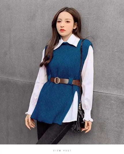Spring Knitted Vest Set Women - Two Piece Knitted Outfit for Stylish Spring Looks - Next Level