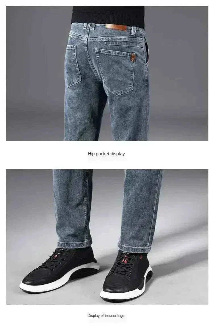 Stylish ICPANS Herren Denim Jeans with straight cut, perfect for casual and smart autumn and summer wear