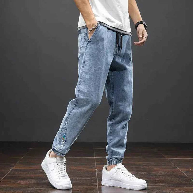 Spring Summer Cargo Jeans Men in Black and Blue - Streetwear Style - Next Level