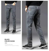 Stilvolle Herren Denim Jeans gerade geschnitten für Herbst und Sommer, komfortabel und vielseitig tragbar.