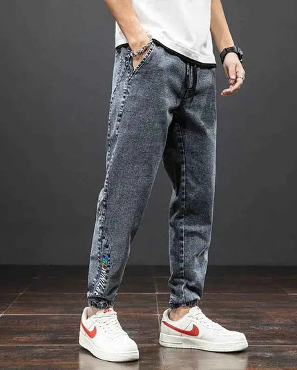 Spring Summer Cargo Jeans Men in Black and Blue - Streetwear Style - Next Level