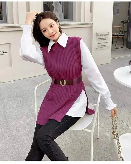 Spring Knitted Vest Set Women - Two Piece Knitted Outfit for Stylish Spring Looks - Next Level