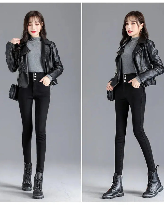 High-Quality Winter Fleece Leggings - Thick High-Waist Comfort - Next Level