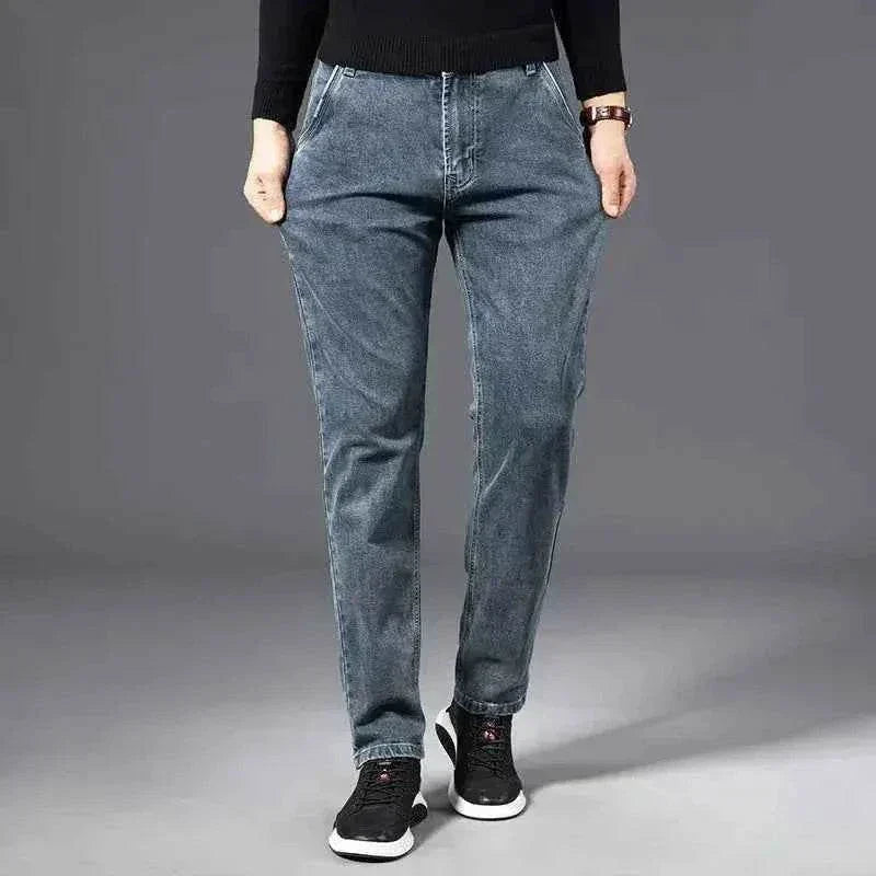 Stilvolle ICPANS Herren Denim Jeans in geradem Schnitt für Herbst und Sommer, komfortabel und modisch