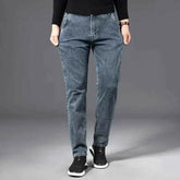 Stilvolle ICPANS Herren Denim Jeans in geradem Schnitt für Herbst und Sommer, komfortabel und modisch
