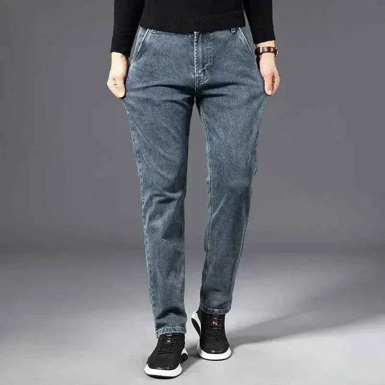 Stilvolle ICPANS Herren Denim Jeans in geradem Schnitt für Herbst und Sommer, komfortabel und modisch
