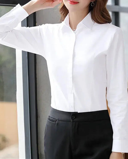 Elegant Women White Long Sleeve Shirt - Stylish & Versatile for Any Occasion - Next Level