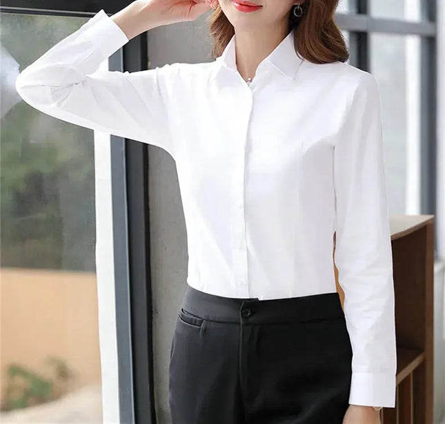 Elegant Women White Long Sleeve Shirt - Stylish & Versatile for Any Occasion - Next Level