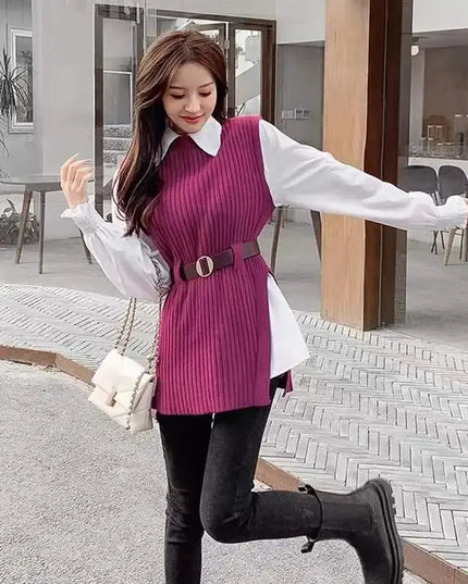 Spring Knitted Vest Set Women - Two Piece Knitted Outfit for Stylish Spring Looks - Next Level