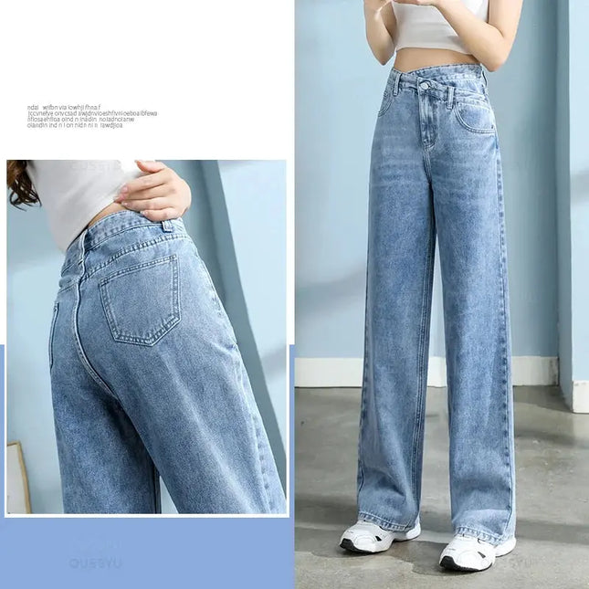 High Quality Wide Leg Cotton Jeans for Women - Stylish Denim Fashion - Next Level