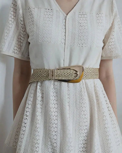 Women's Braided Belt with Irregular Metal Clasp - Next Level